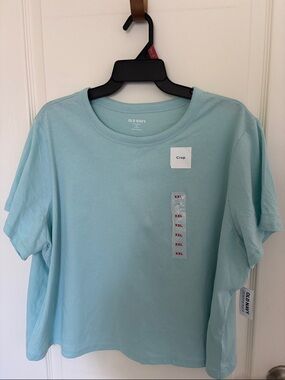 Old Navy Mint Blue Cropped Crew Tee